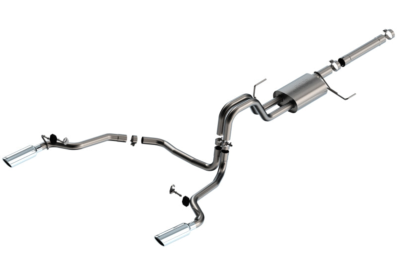 Borla 21-22 Ford F-150 Powerboost 3.5L V6 2WD & 4WD 4DR 3in, 2.25in S-TYPE Catback w/ Chrome Tip Catback Borla