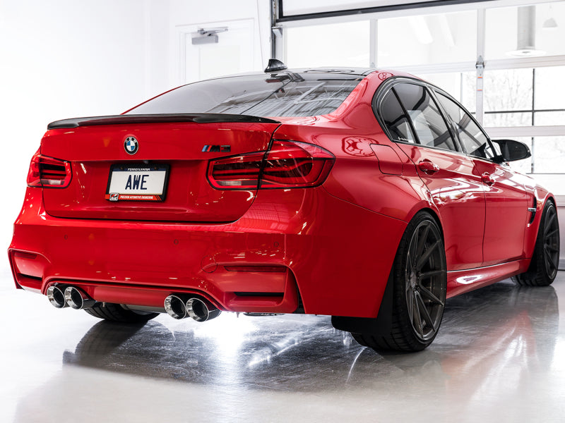 AWE Tuning BMW F8X M3/M4 Track Edition Cat-Back Exhaust - Chrome Silver Tips Catback AWE Tuning