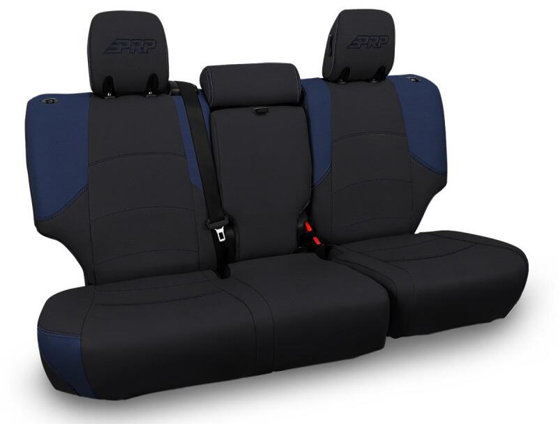 PRP 11-24 Toyota 4Runner Rear Bench Cover - 5-seat model - Black/Navy Blue Seat Covers PRP Seats