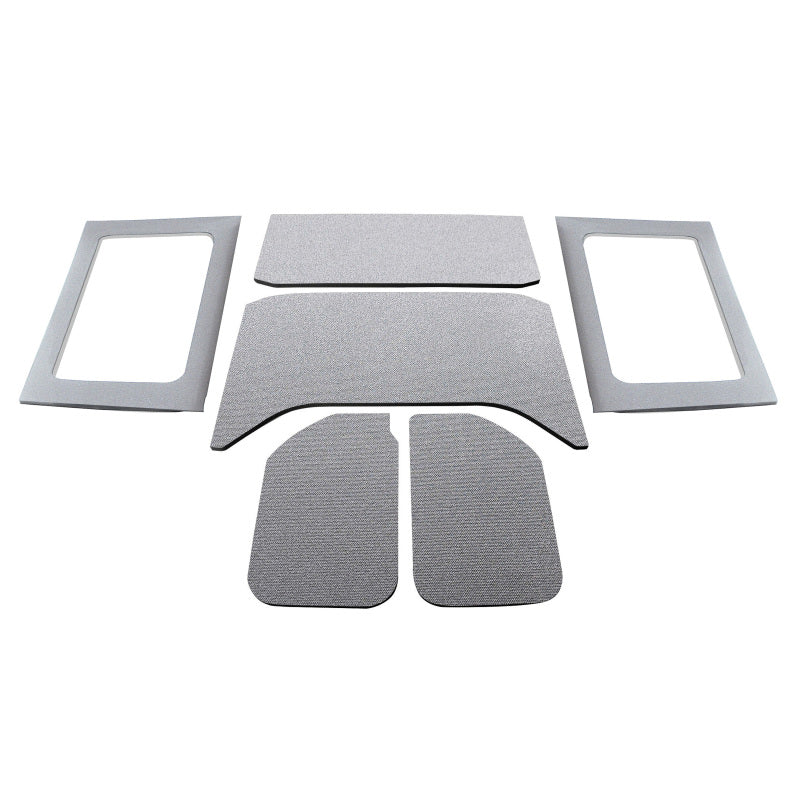 DEI 11-18 Jeep Wrangler JK 4-Door Boom Mat Complete Headliner Kit - 6 Piece - Gray Hard Top Accessories DEI