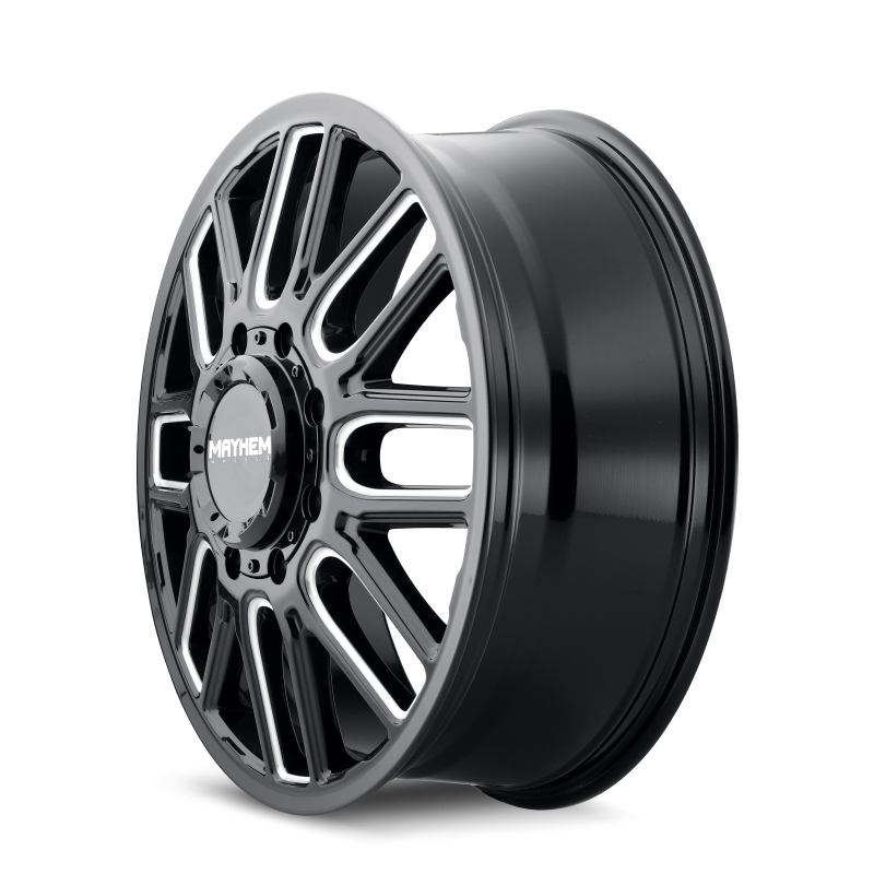 Mayhem 8107D Cogent Dually 20x8.25/8x165.1 BP/115mm Offset/121.3mm Hub Black w/ Milled Spokes Wheel Wheels - Cast Mayhem