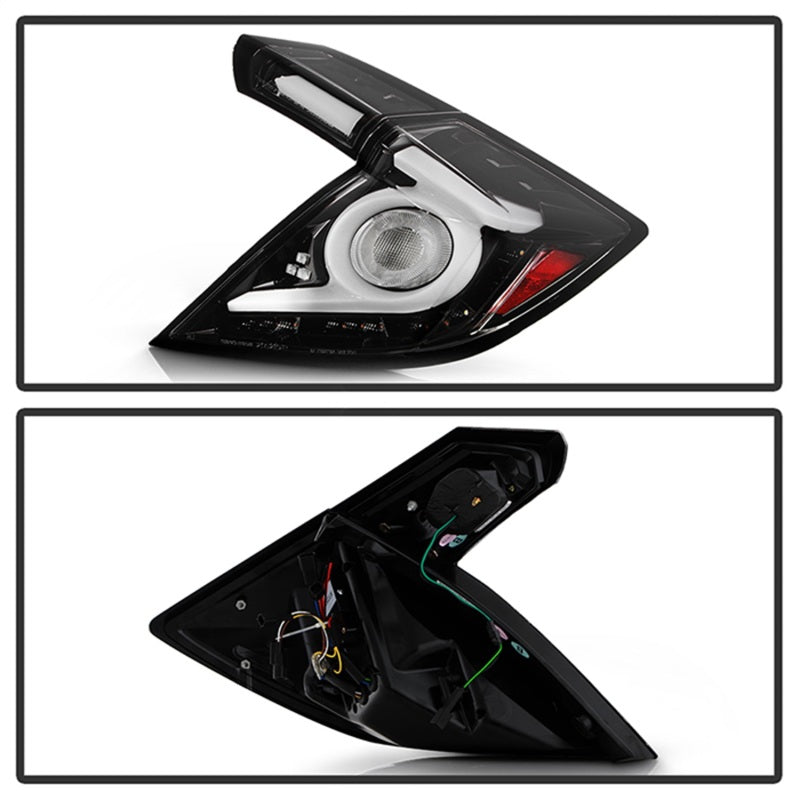 Spyder 16-19 Honda Civic 5 Door Hatchback Light Bar LED Tail Lights - Black Chrome(ALT-YD-HC16HB-BC) Tail Lights SPYDER