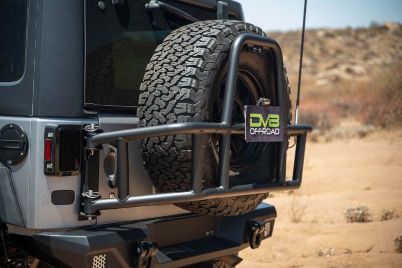 DV8 07-18 Jeep Wrangler JK Body Mounted Tire Carrier Chase Racks DV8 Offroad