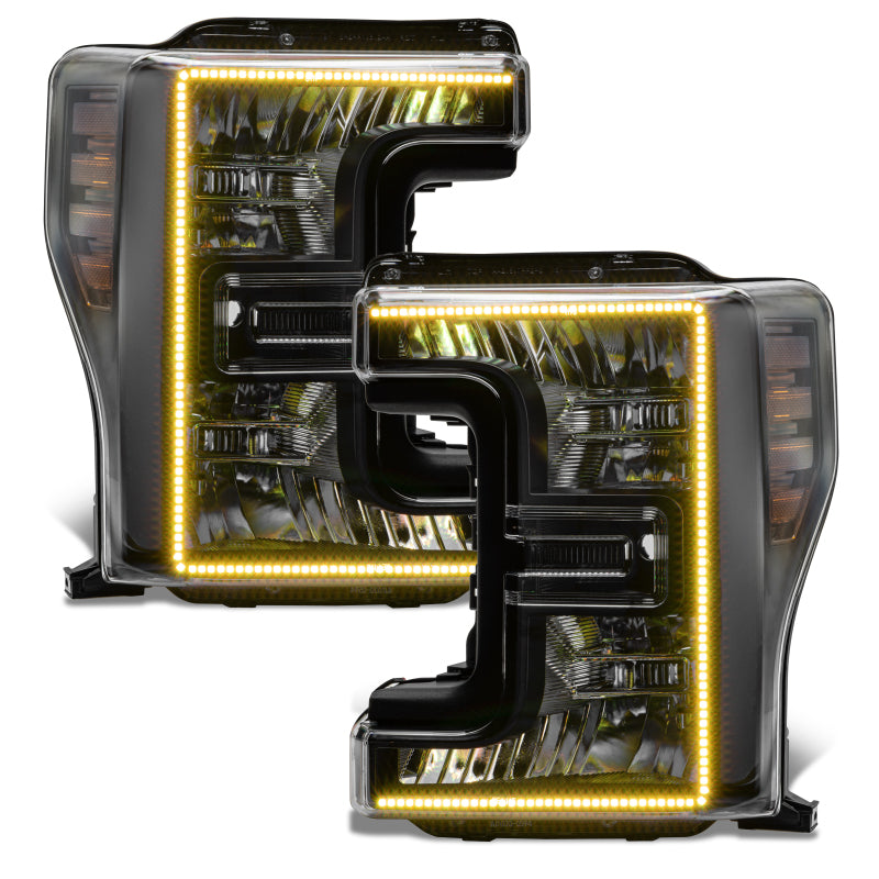 Oracle 17-19 Ford F-250 SD Dynamic Pre-Assembled Headlights - Halogen - Black Edition - Headlights ORACLE Lighting