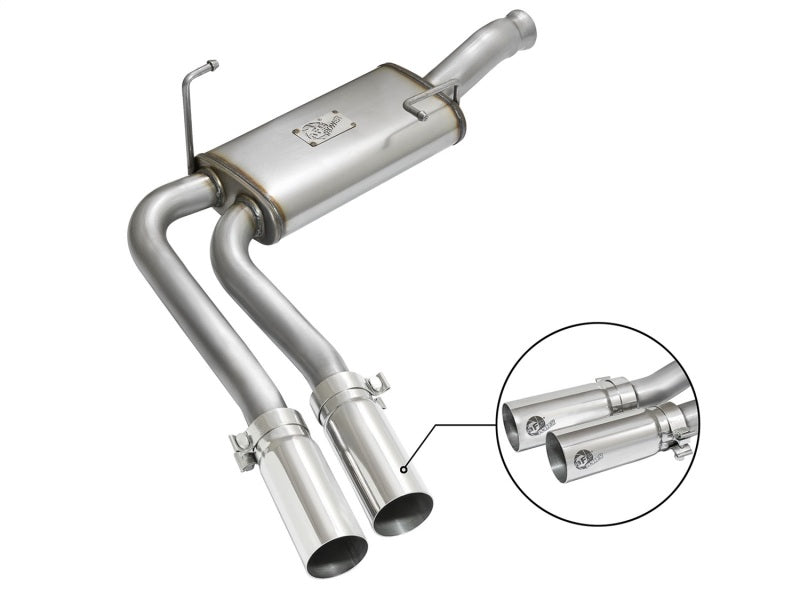 aFe Rebel Series CB Middle-Side Exit SS Exhaust w/ Polished Tips 09-16 GM Silverado/Sierra V6/V8 Catback aFe