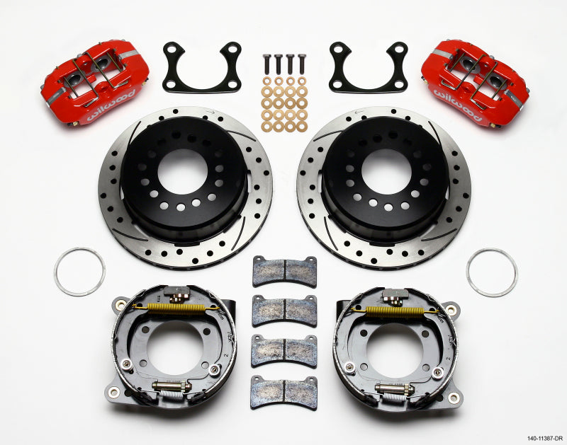 Wilwood Dynapro Low-Profile 11.00in P-Brake Kit Drill-Red Big Ford 2.36in Offset Big Brake Kits Wilwood