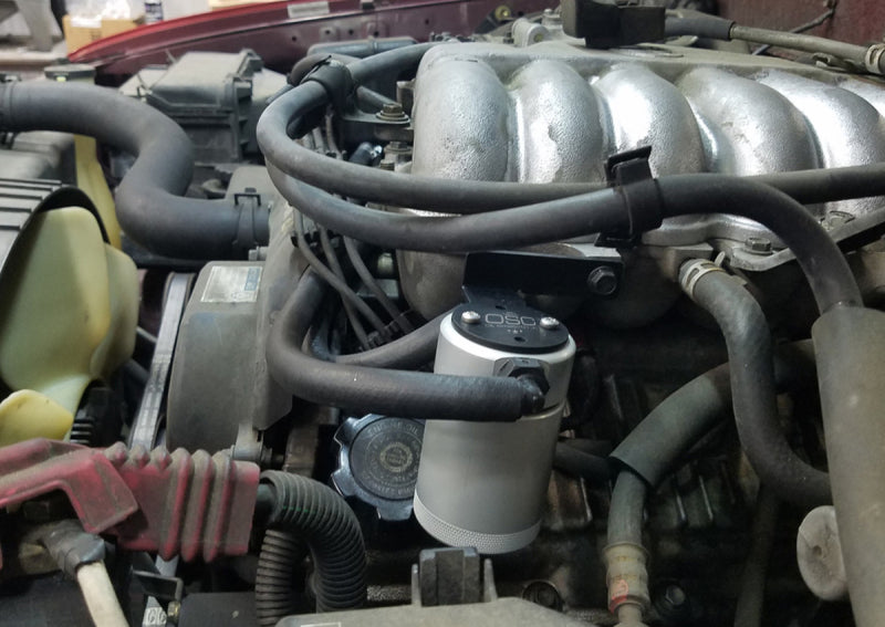 J&L 95-04 Toyota Tacoma/4Runner 3.4L Driver Side Oil Separator 3.0 - Clear Anodized Oil Separators J&L