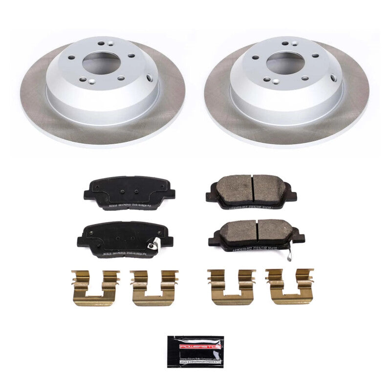 Power Stop 2019 Hyundai Santa Fe XL Rear Semi-Coated Rotor Kit Brake Kits - Performance Blank PowerStop