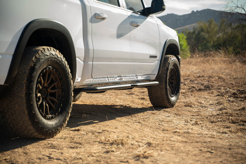 DV8 Offroad 19-25 RAM 1500 Crew Cab OE Plus Side Steps - Black Steel Side Steps DV8 Offroad