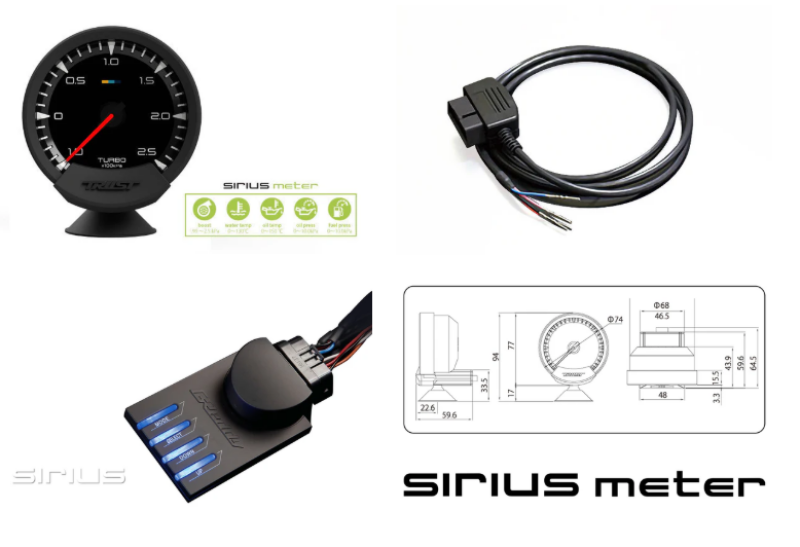 GReddy Sirius OBD Set (Turbo Meter) Gauges GReddy