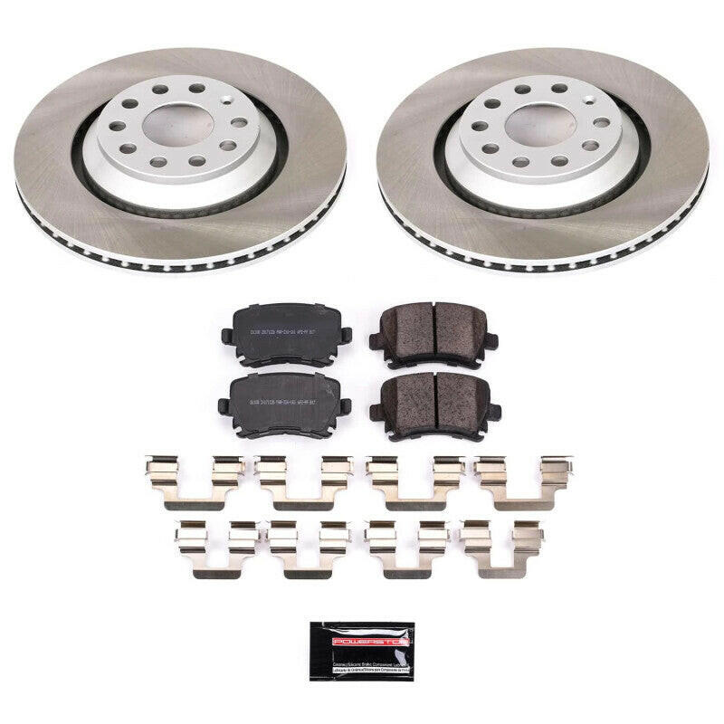 Power Stop 2008 Volkswagen R32 Rear Semi-Coated Rotor Kit Brake Kits - Performance Blank PowerStop