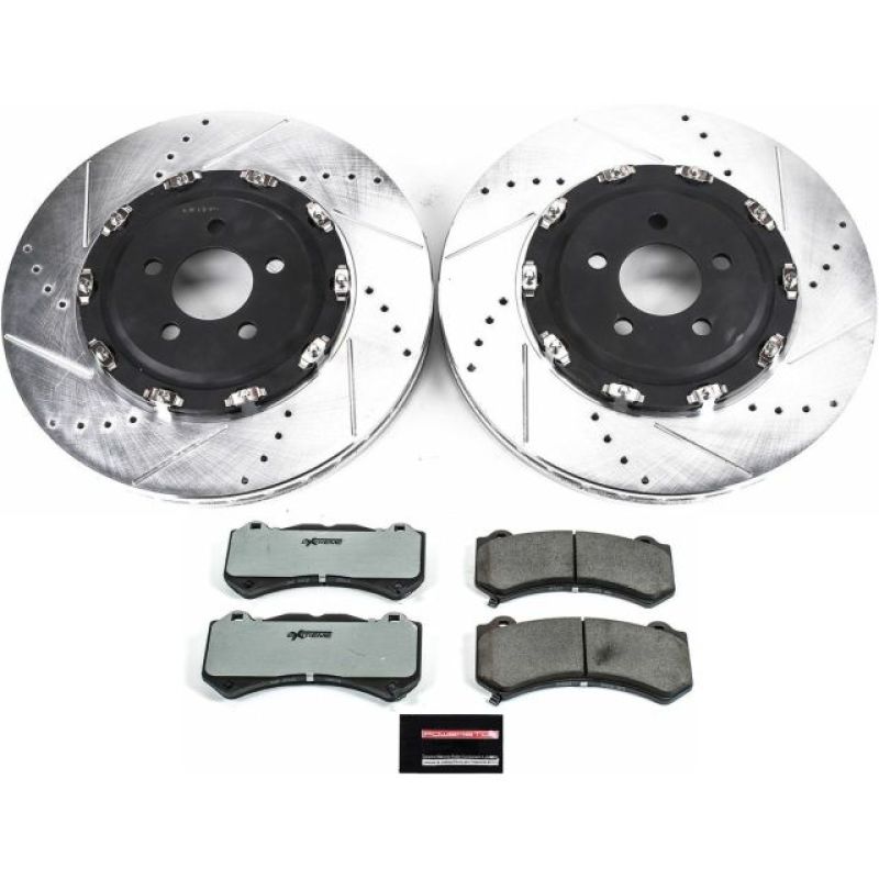 Power Stop 15-20 Dodge Charger Front Z26 Street Brake Kit Brake Rotors - Slot & Drilled PowerStop