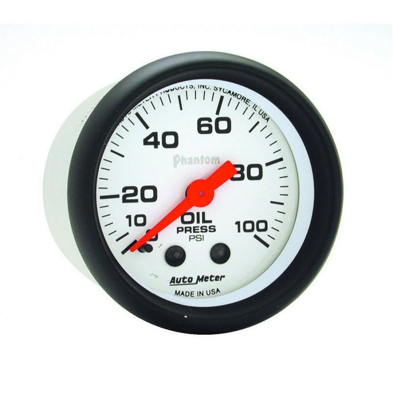 Autometer Phantom 52mm 0-100 PSI Mechanical Oil Pressure Gauge Gauges AutoMeter
