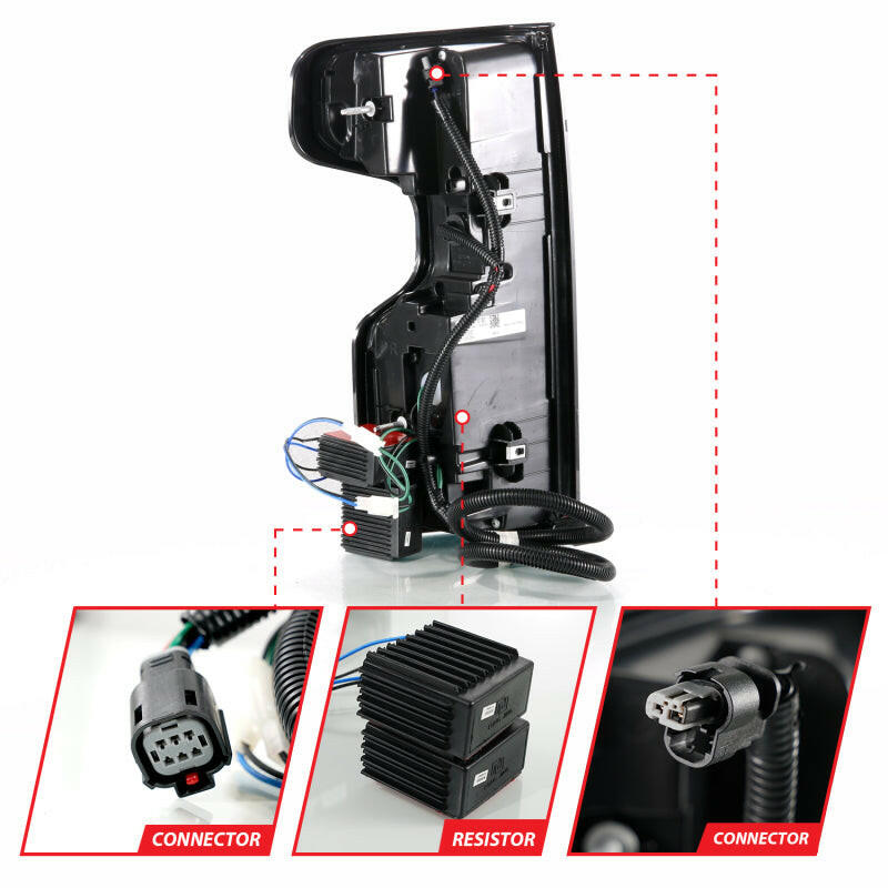 ANZO 19-21 Chevy Silverado Work Truck Full LED Taillights Blk Housing Smoke Lens G2 (w/C light Bars) Tail Lights ANZO