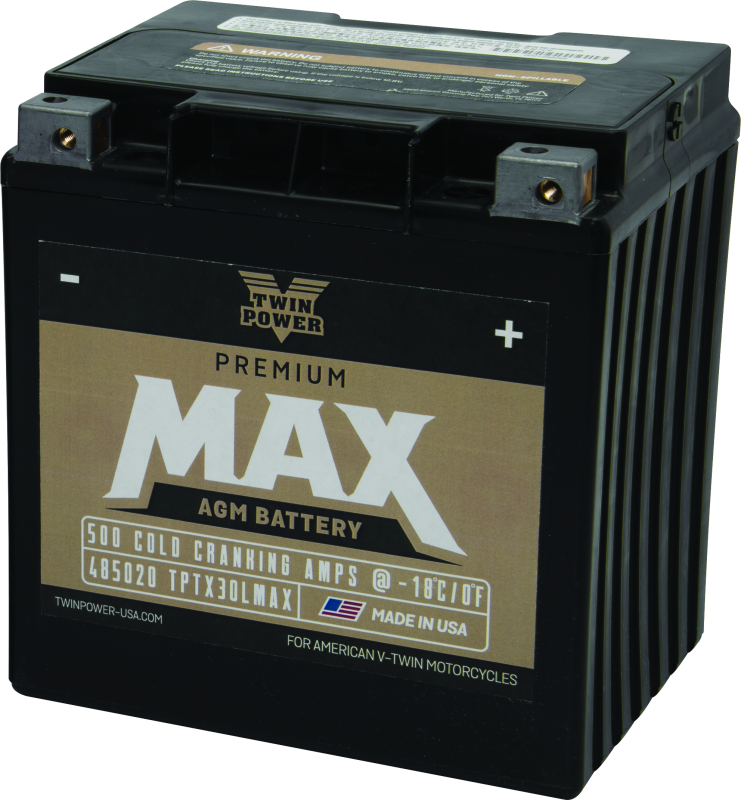 Twin Power GYZ-32HL Premium MAX Battery Replaces H-D 66010-97A Made in USA 500 CCA Batteries TwinPower