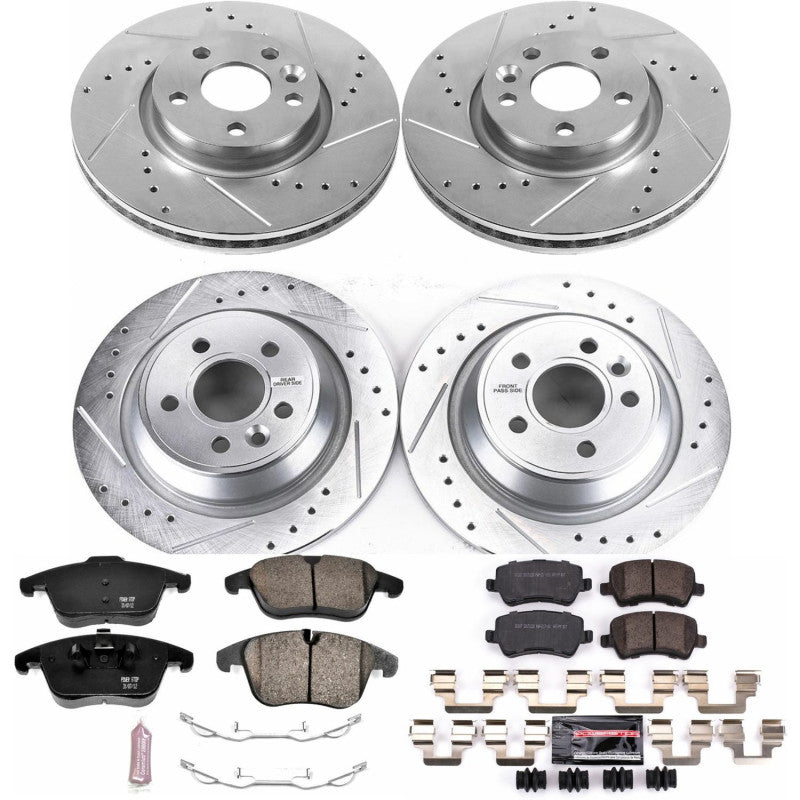 Power Stop 12-15 Land Rover Range Rover Evoque Front & Rear Z23 Evolution Brake Kit Brake Kits - Performance D&S PowerStop