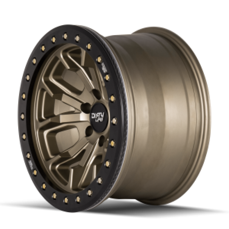 Dirty Life 9303 DT-1 17x9/8x165.1 BP/-12mm Offset/130.8mm Hub Satin Gold Wheel - Beadlock Wheels - Cast Dirty Life