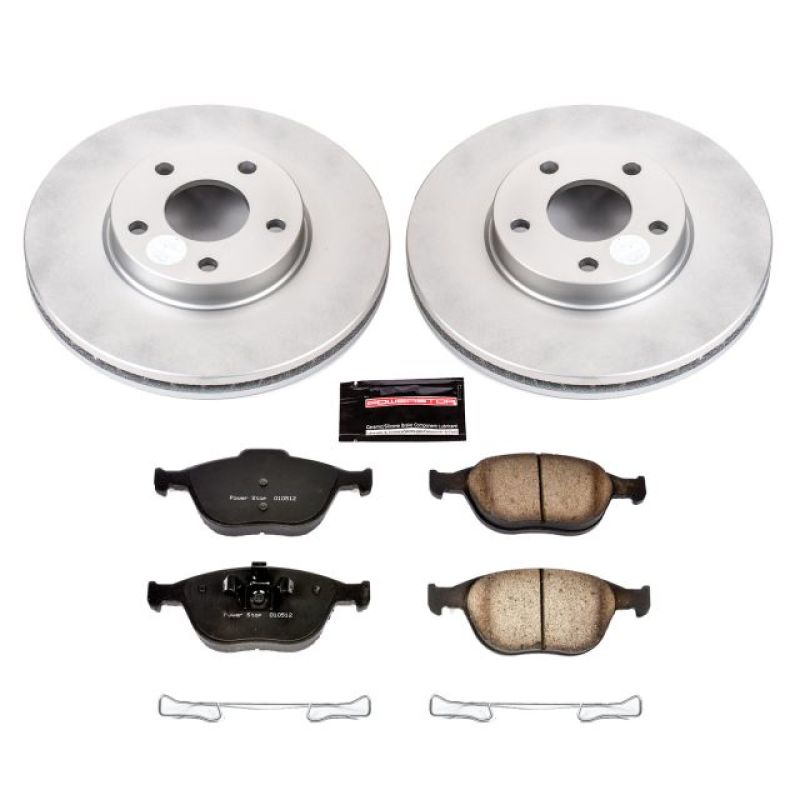 Power Stop 10-13 Ford Transit Connect Front Z17 Evolution Geomet Coated Brake Kit Brake Kits - Performance Blank PowerStop