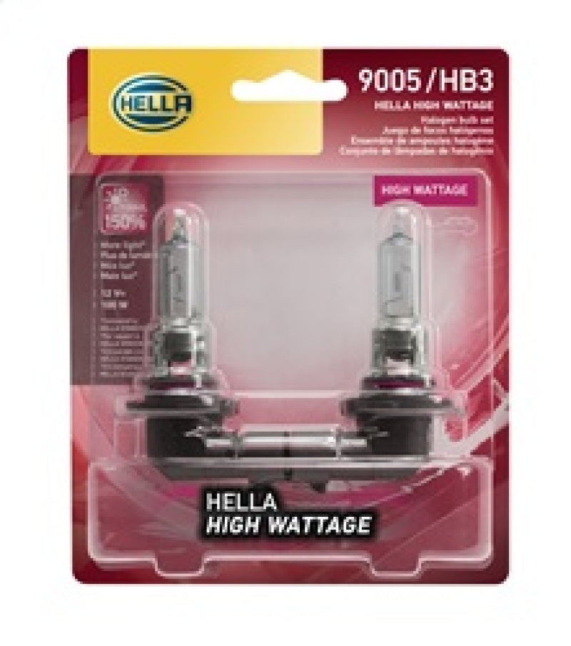 Hella HB3 9005 12V 100W P2OD T4 High Wattage Bulbs (Pair) Driving Lights Hella
