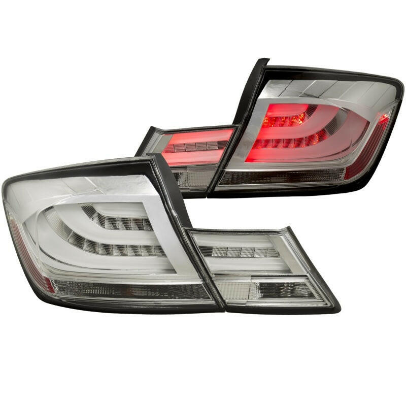 ANZO 2013-2015 Honda Civic (excludes hybrid) LED Taillights Chrome Tail Lights ANZO