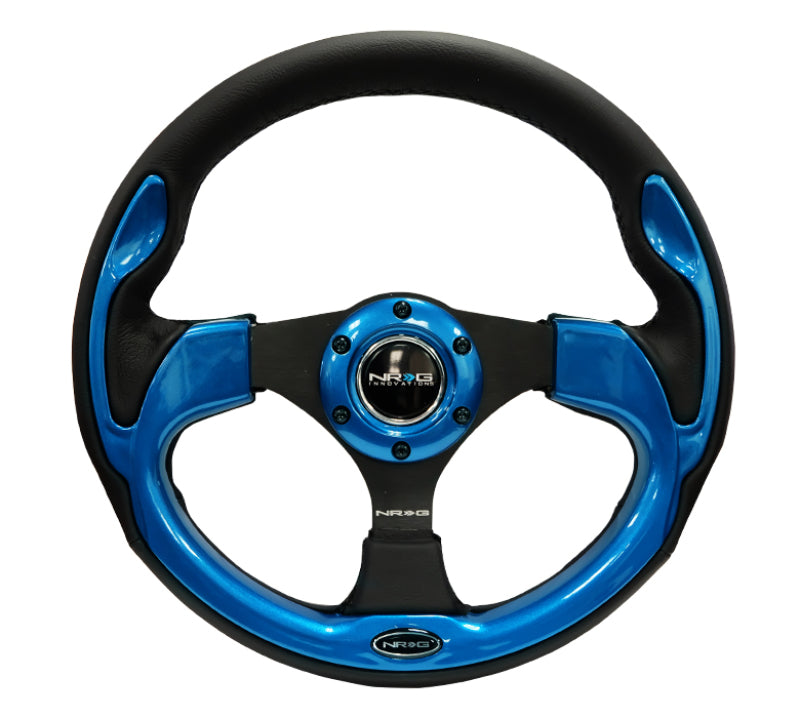 NRG Reinforced Steering Wheel (320mm) Blk w/Blue Trim Steering Wheels NRG