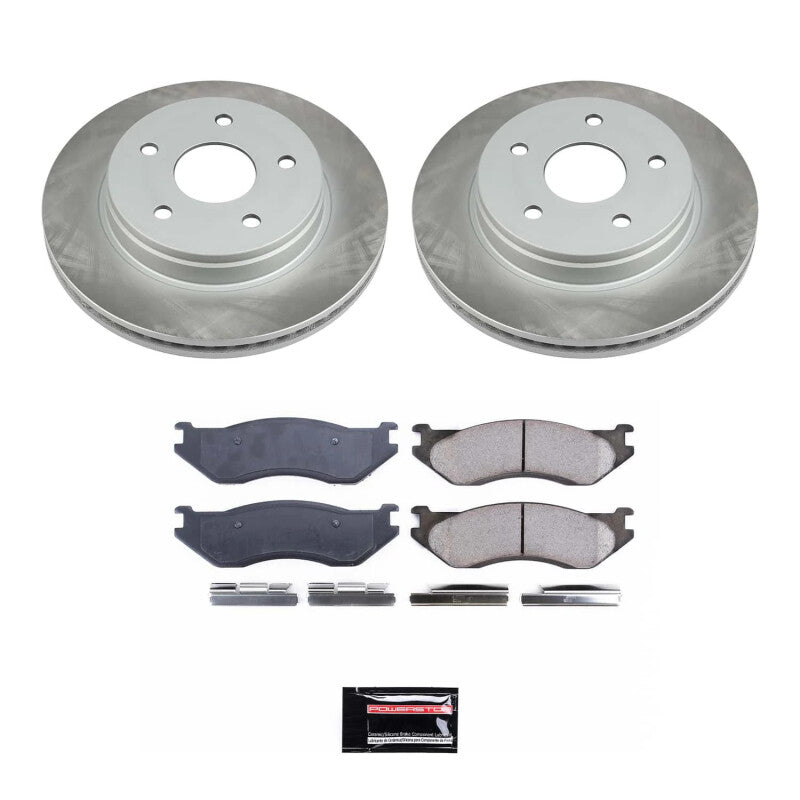 Power Stop 03-05 Dodge Ram 1500 Front Semi-Coated Rotor Kit Brake Kits - Performance Blank PowerStop
