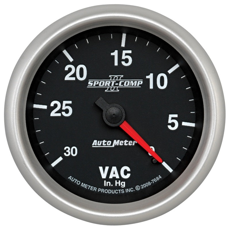 AutoMeter Gauge Vacuum 2-5/8in. 30Inhg Mechanical Sport-Comp II Gauges AutoMeter