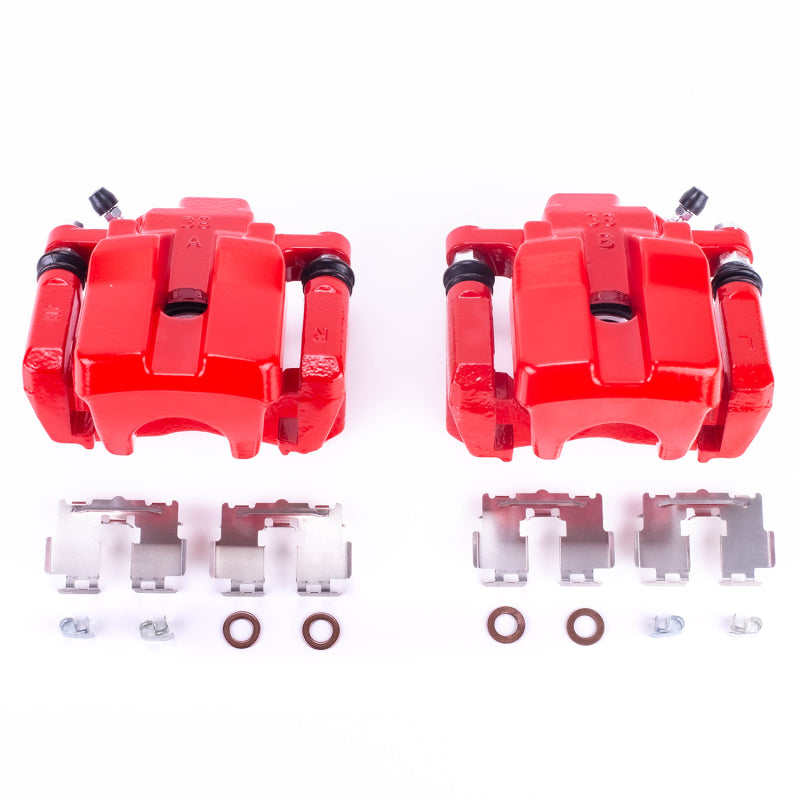 Power Stop 09-10 Pontiac Vibe Rear Red Calipers w/Brackets - Pair Brake Calipers - Perf PowerStop