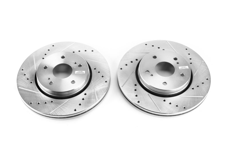 Power Stop 10-13 Suzuki Kizashi Front Evolution Drilled & Slotted Rotors - Pair Brake Rotors - Slot & Drilled PowerStop