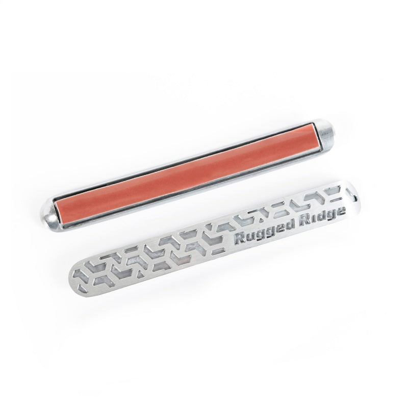 Rugged Ridge Elite Dr Hndle Insert Brushed Tread 2D 07-18 Jeep Wrangler JK Doors Rugged Ridge