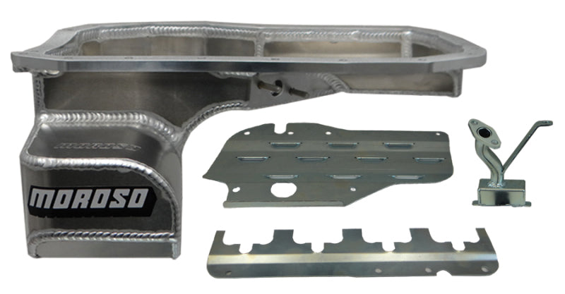Moroso Mitsubishi Evo 7/8/9 (w/Lower Intercooler Pipe) Road Race Baffled Wet Sump 6.5qt Alum Oil Pan Oil Pans Moroso