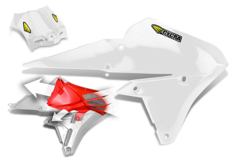 Cycra 14-19 Yamaha WR250F-450F/YZ250-450FX Powerflow Radiator Shrouds - White Plastics Cycra