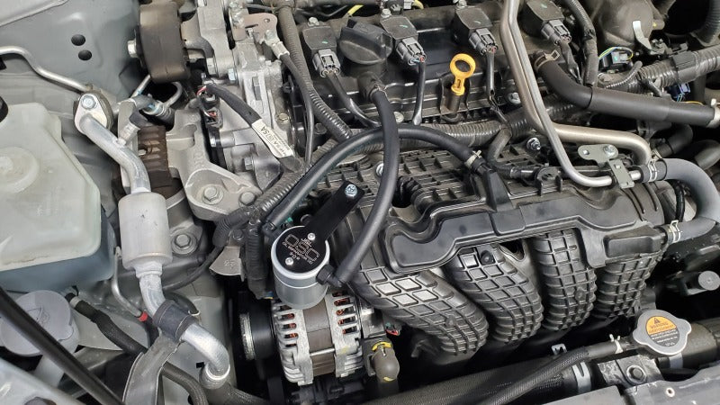 J&amp;L 19-25 Nissan Altima 2.5L Oil Separator 3.0 Passenger Side - Clear Anodized Oil Separators J&L