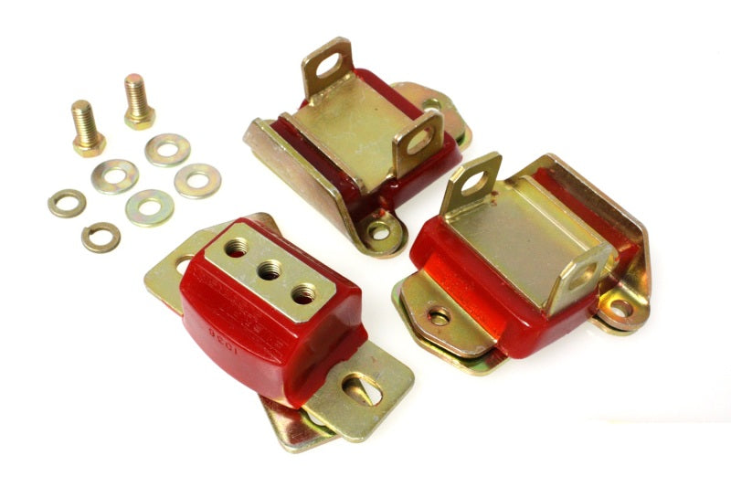 Energy Suspension 67-72 Camaro/64-72 Chevelle/63-82 Corvette Red Zinc 2 Engine & 1 Trans Mount Set Bushing Kits Energy Suspension