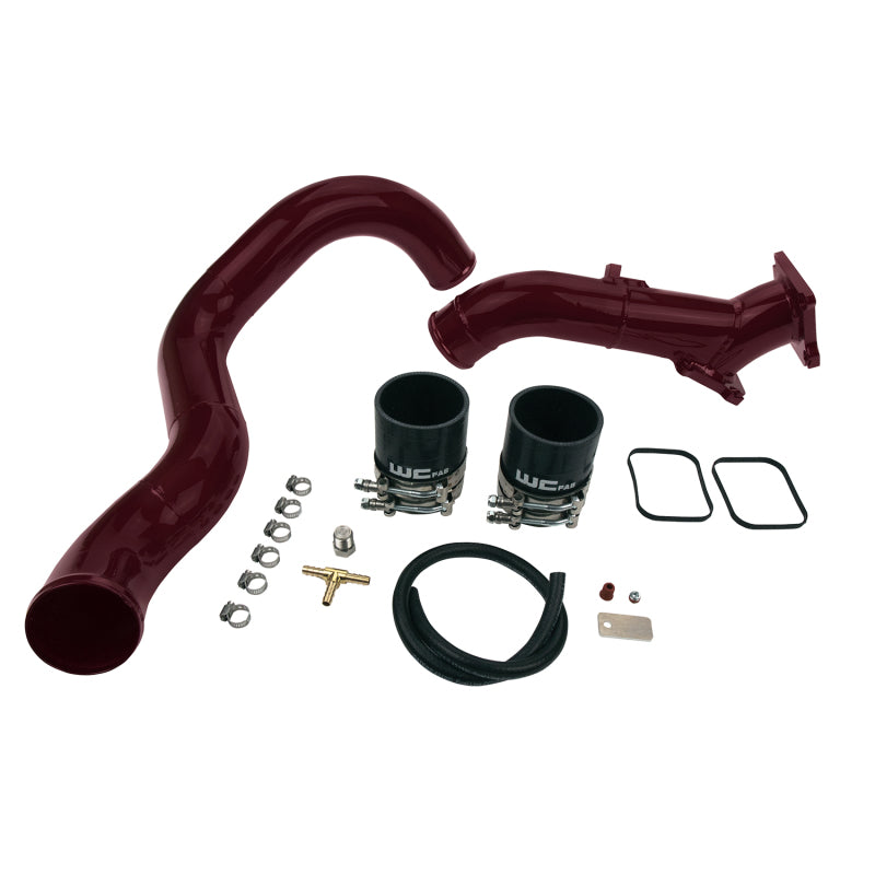 Wehrli 01-04 Chevrolet 6.6L LB7 Duramax 3in Y-Bridge Kit - WCFab Red Intake Elbows Wehrli