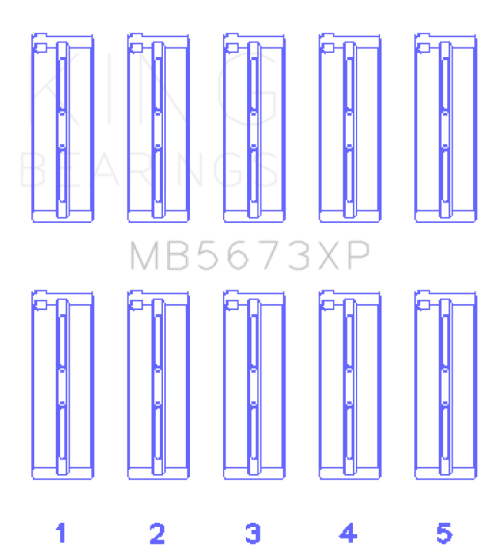 King Engine Bearings Honda F20C/F22C 16v Performance Main Bearing Set - Size STD Bearings King Engine Bearings