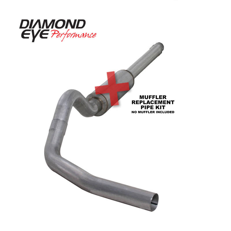 Diamond Eye KIT 4in Catback MFLR RPLCMENT PIPE Single AL: 94-97 FORD 7.3L F250/F350 PWRSTROKE Catback Diamond Eye Performance