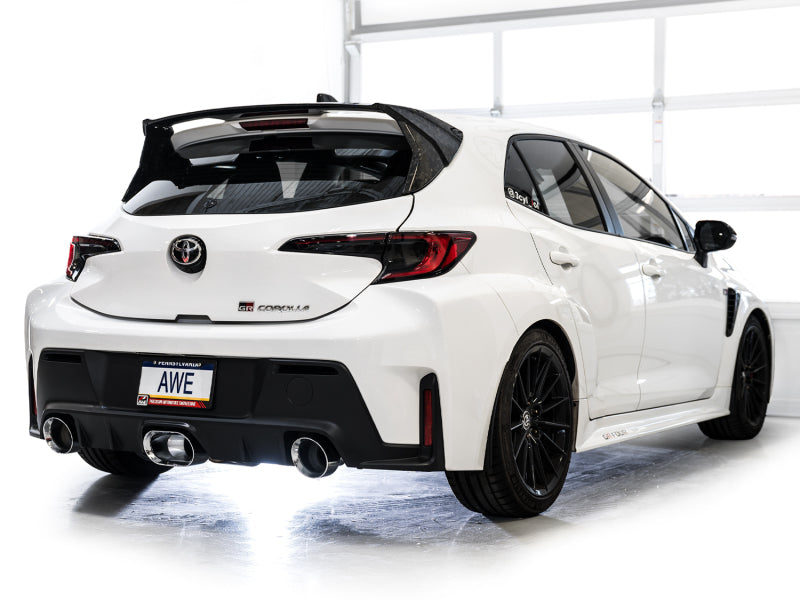 AWE 23-24 Toyota GR Corolla Track Edition Catback Exhaust - Chrome Silver Tips Catback AWE Tuning