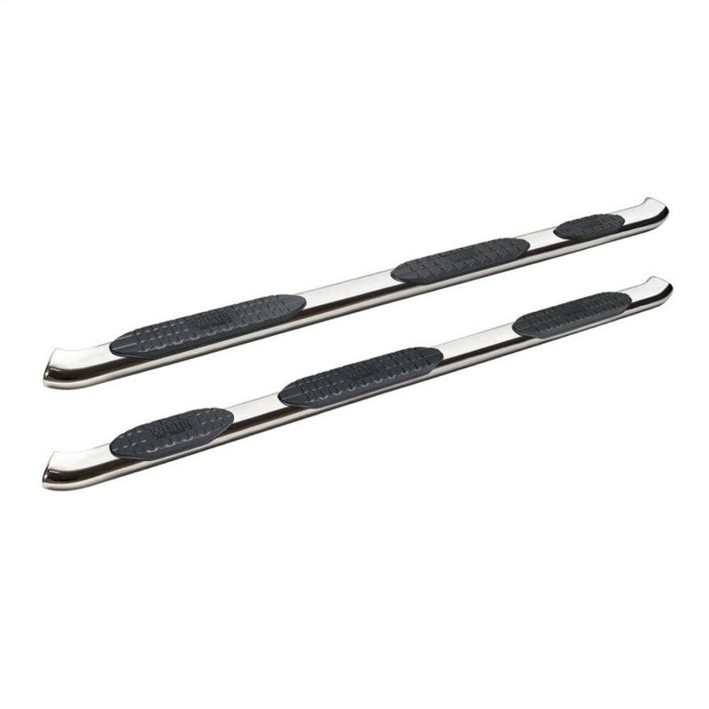 Westin 2019 Chevrolet Silverado Crew Cab PRO TRAXX 5 W2W Oval Nerf Step Bars - Stainless Steel Nerf Bars Westin