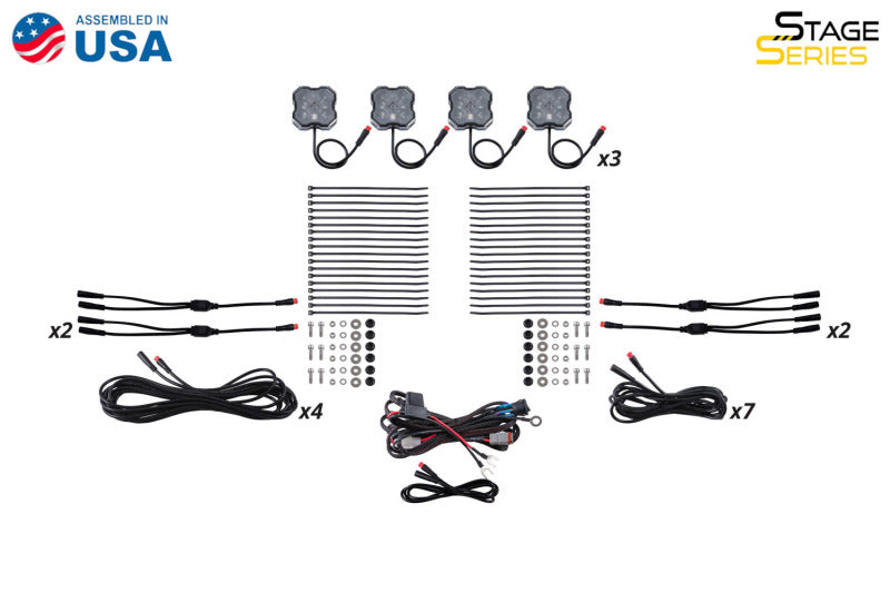 Diode Dynamics RGBW Rock Light Installer Kit w/Controller (12-pack) Light Accessories and Wiring Diode Dynamics