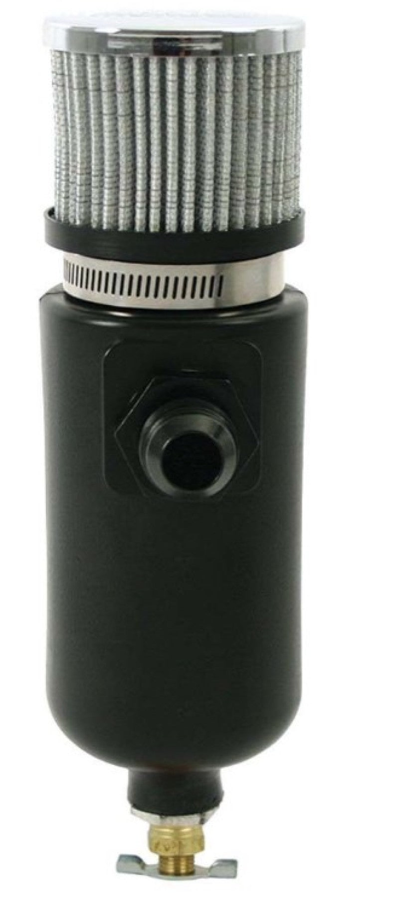 Moroso Breather Tank/Catch Can -10An Male Inlet - Black Polyethylene Oil Catch Cans Moroso