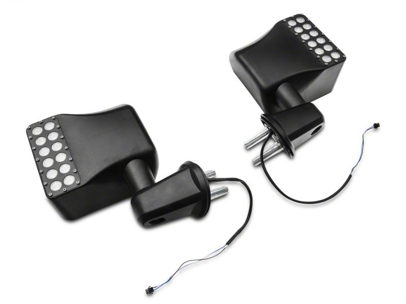Raxiom 07-18 Jeep Wrangler JK Off-Road LED Manual Mirrors w/ Turn Signals Side Mirrors Raxiom