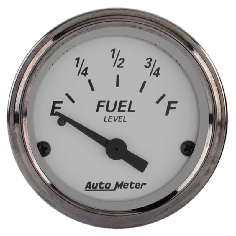 AutoMeter Gauge Fuel Level 2-1/16in. 0 Ohm(e) to 90 Ohm(f) Elec American Platinum Gauges AutoMeter