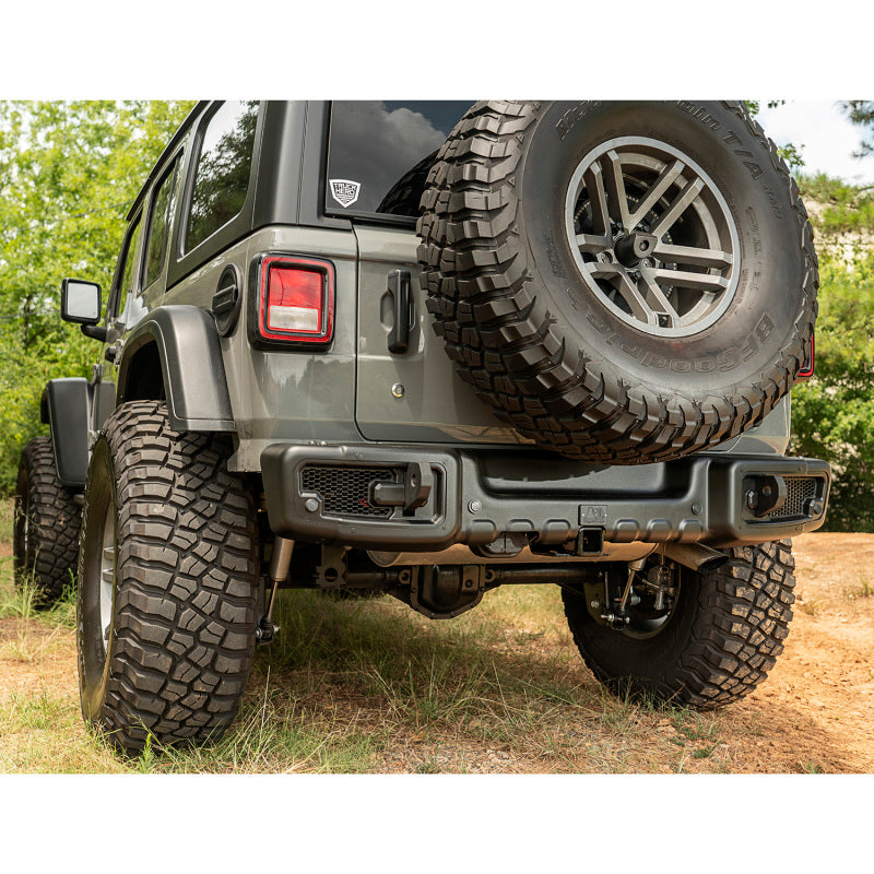 Rugged Ridge Spartacus Rear Bumper Black 18-20 Jeep Wrangler JL Bumpers - Steel Rugged Ridge