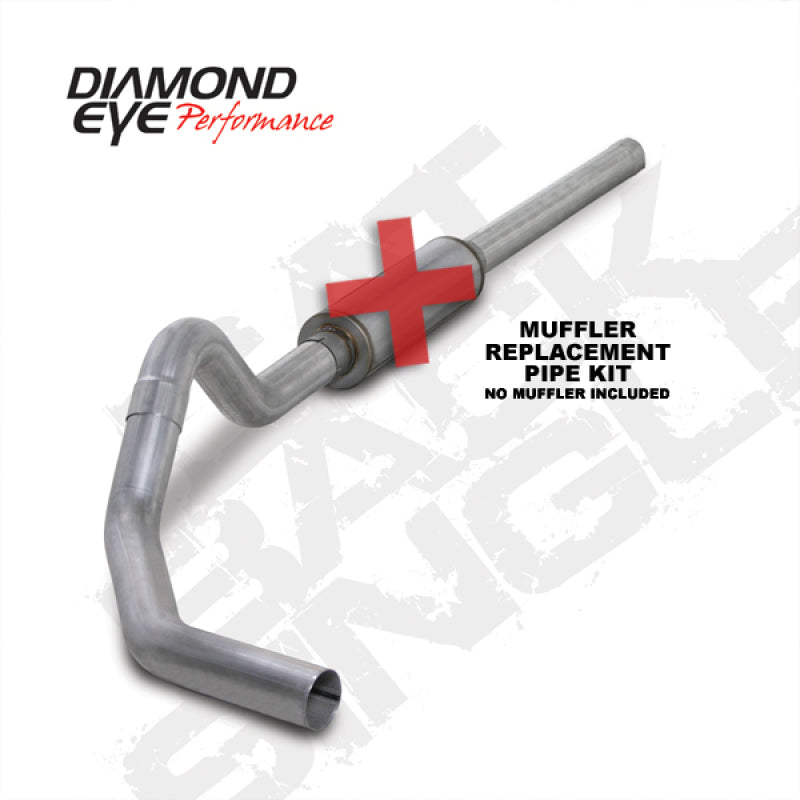Diamond Eye KIT 4in Catback MFLR RPLCMENT PIPE Single AL: 2004.5-2007.5 DODGE CUMMINS 600 Catback Diamond Eye Performance