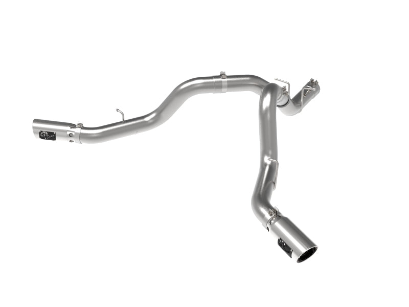 aFe Large Bore-HD 4in 409SS DPF-Back Exhaust System w/Polished Tips 20 GM Diesel Trucks V8-6.6L DPF Back aFe