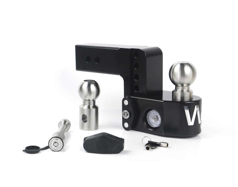 Weigh Safe 4in Drop Hitch w/Built-in Scale & 2.5in Shank (8K/18.5K GTWR) w/WS05 - Black Cerakote Hitch Ball Mounts Weigh Safe
