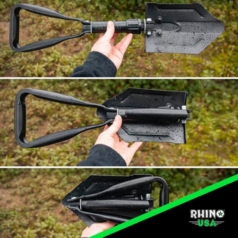Rhino USA Folding Recovery Shovel W/Pick Camping Equipment Rhino USA