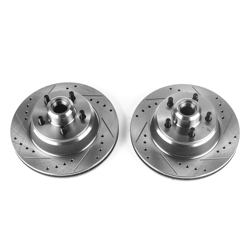 Power Stop 76-79 Chrysler Cordoba Front Evolution Drilled & Slotted Rotors - Pair Brake Rotors - Slot & Drilled PowerStop