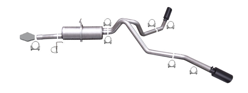 Gibson 99-04 Ford F-250 Super Duty Lariat 6.8L 2.5in Cat-Back Dual Extreme Exhaust - Black Elite Catback Gibson